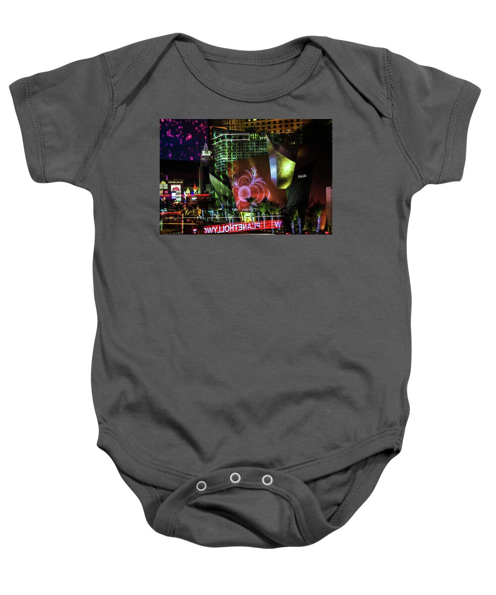Vegas Baby Onesie featuring the photograph City Center Reflections by Linda Villers