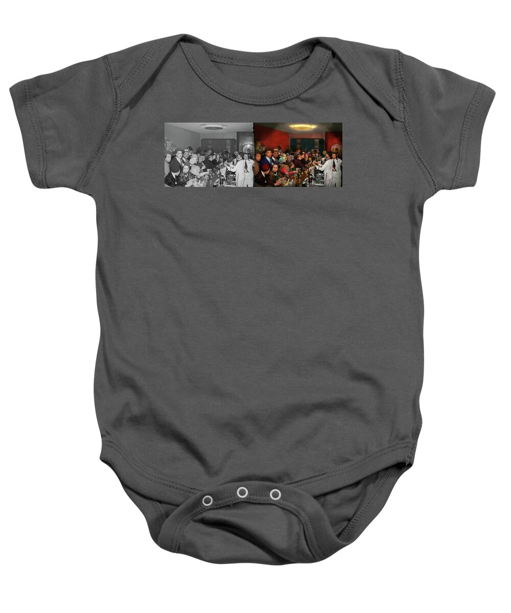 Chicago Baby Onesie featuring the photograph City - Chicago - IL - Club DeLisa 1941 - Side by Side by Mike Savad