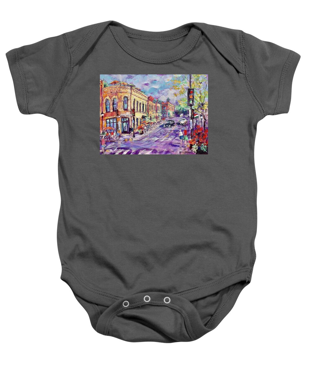 Painting Baby Onesie featuring the painting Clinton and Main by Les Leffingwell