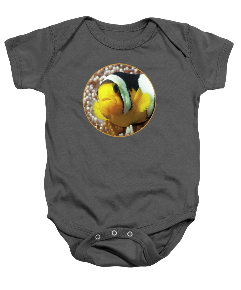 Clown Anemonefish Baby Onesie featuring the photograph Close-Up of Nemo fish - by Ute Niemann