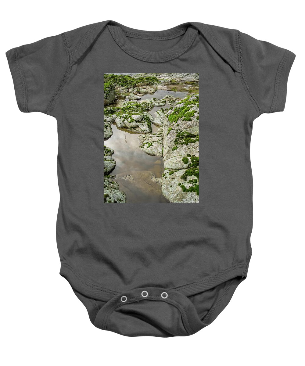 Rocks Baby Onesie featuring the photograph Clouds in Reflection by Theresa Fairchild