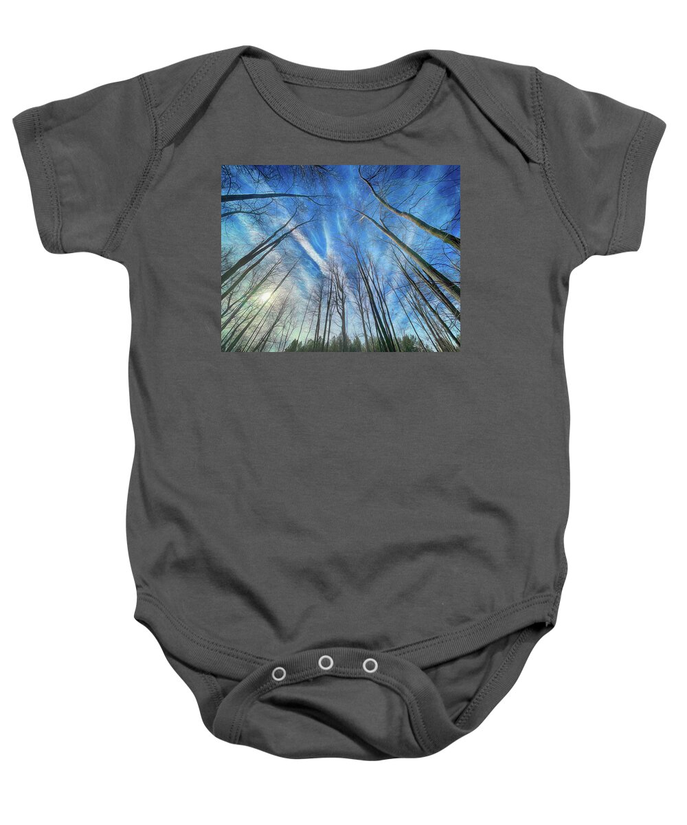 Winter Baby Onesie featuring the photograph Cold Winter Sky by Michael Frank