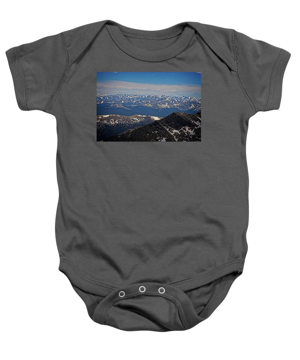Colorado Baby Onesie featuring the photograph Colorado Front Range from Mt. Evans by Ronald Lutz