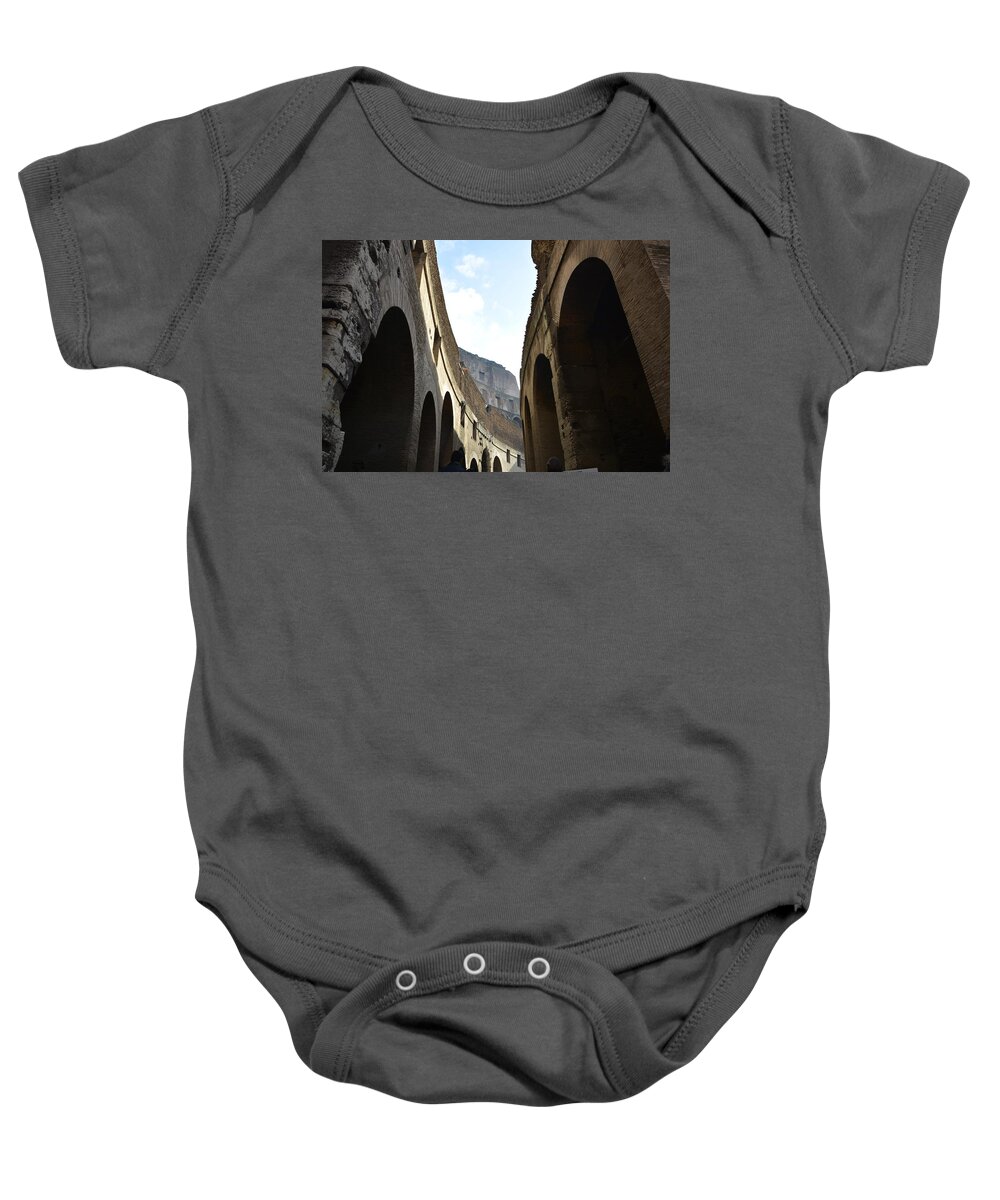 Colosseum Baby Onesie featuring the photograph Colosseum of Rome by Regina Muscarella