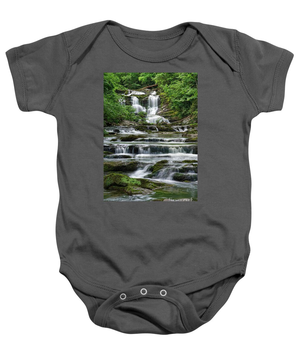 Conasauga Falls Baby Onesie featuring the photograph Conasauga Waterfall 19 by Phil Perkins