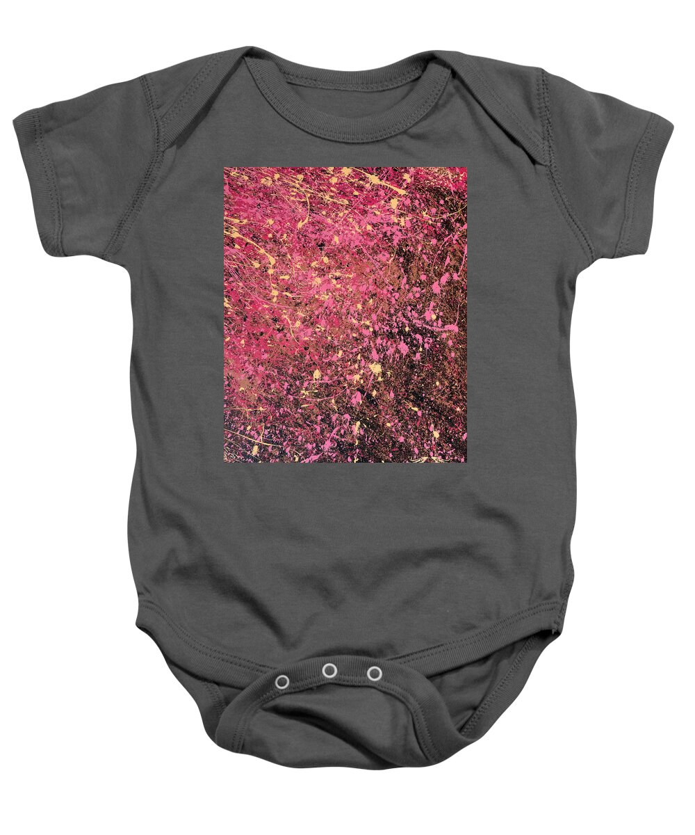 Abstract Baby Onesie featuring the painting Concentric Faith by Heather Meglasson Impact Artist