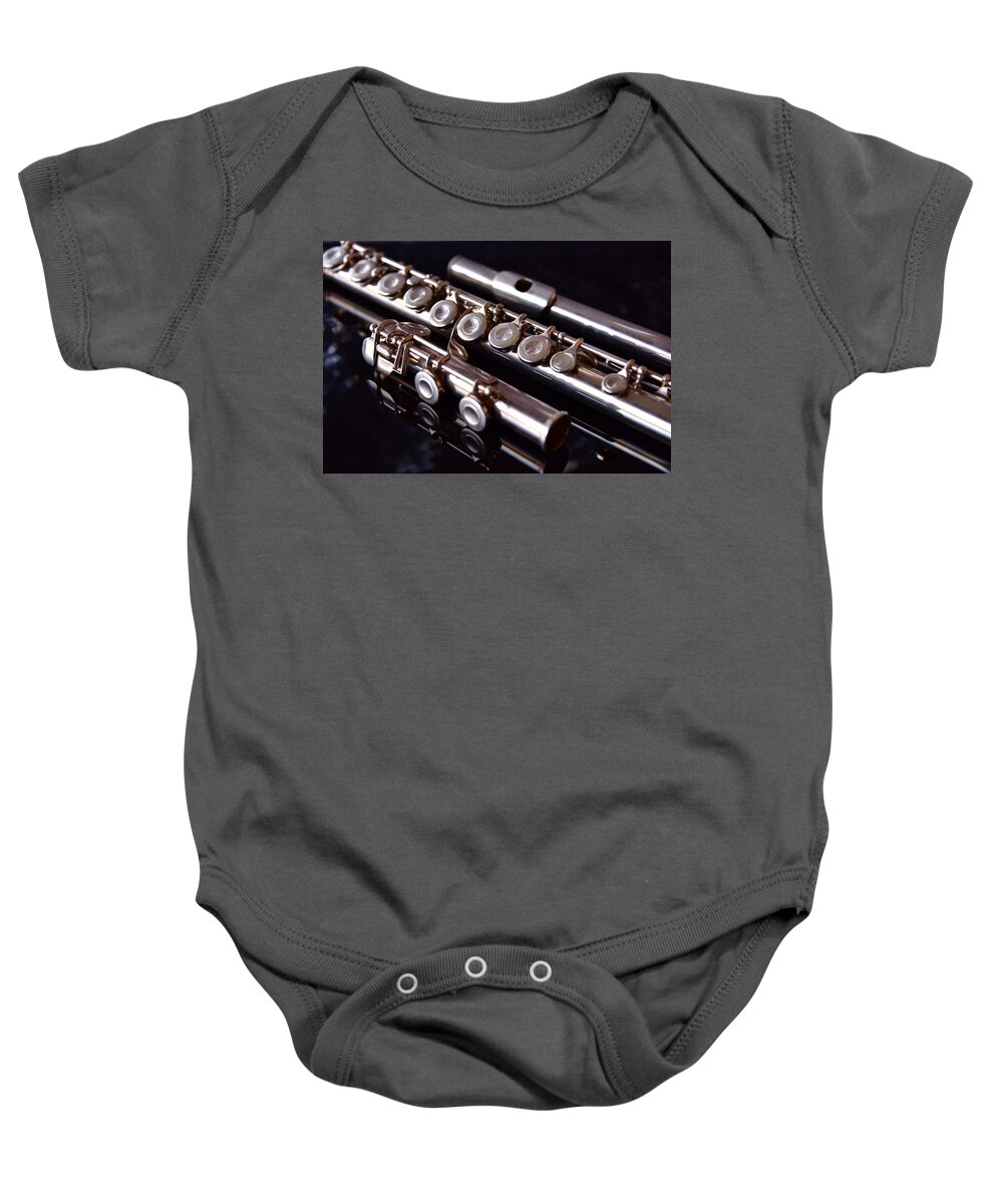 Concert Flute Baby Onesie featuring the photograph Concert Flute by Neil R Finlay