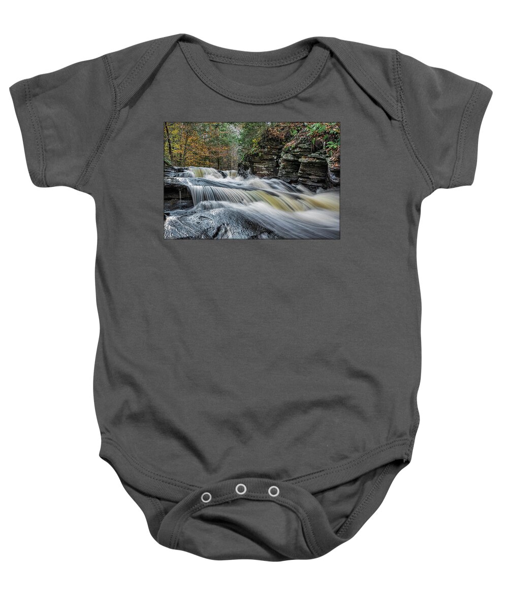 Waterfall Baby Onesie featuring the photograph Conestoga Falls by Erika Fawcett