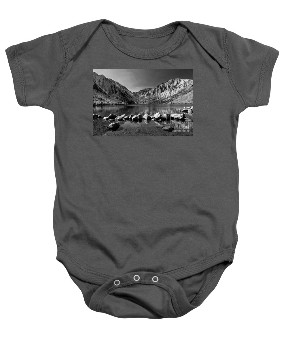 Waterscape Baby Onesie featuring the photograph Convict Lake Monochrome by Sandra Bronstein