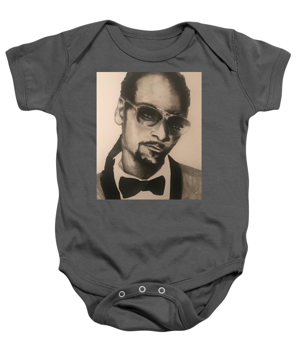  Baby Onesie featuring the drawing Cool by Angie ONeal