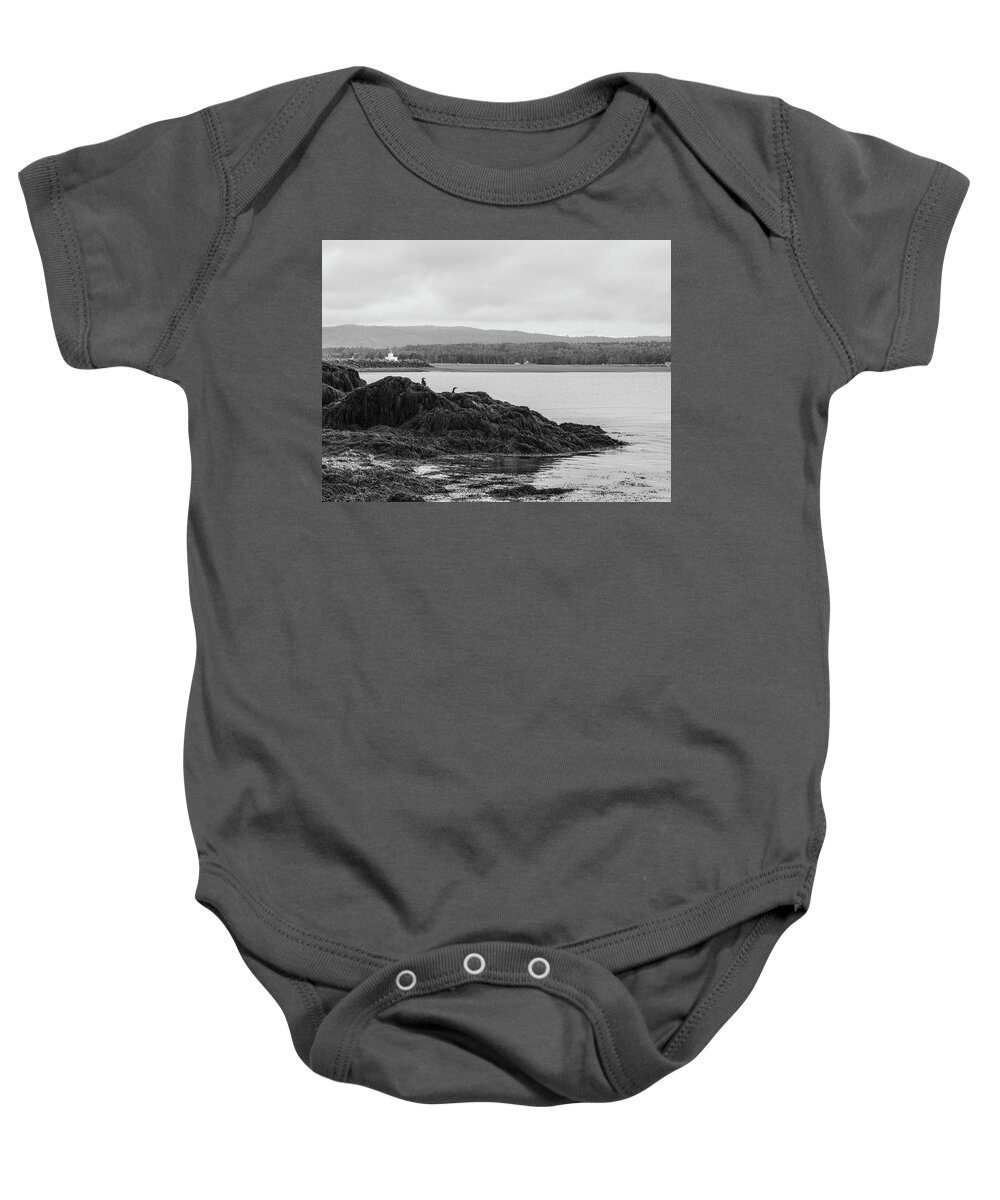 Parrsboro Shore Baby Onesie featuring the photograph Cormorants near the Point by Alan Norsworthy