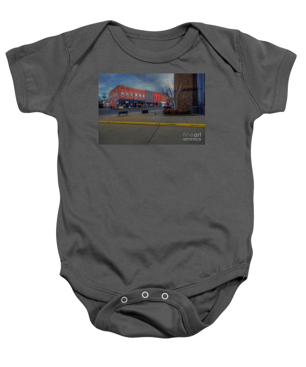 Travel Baby Onesie featuring the photograph Corner of Lafayette and Main by Larry Braun