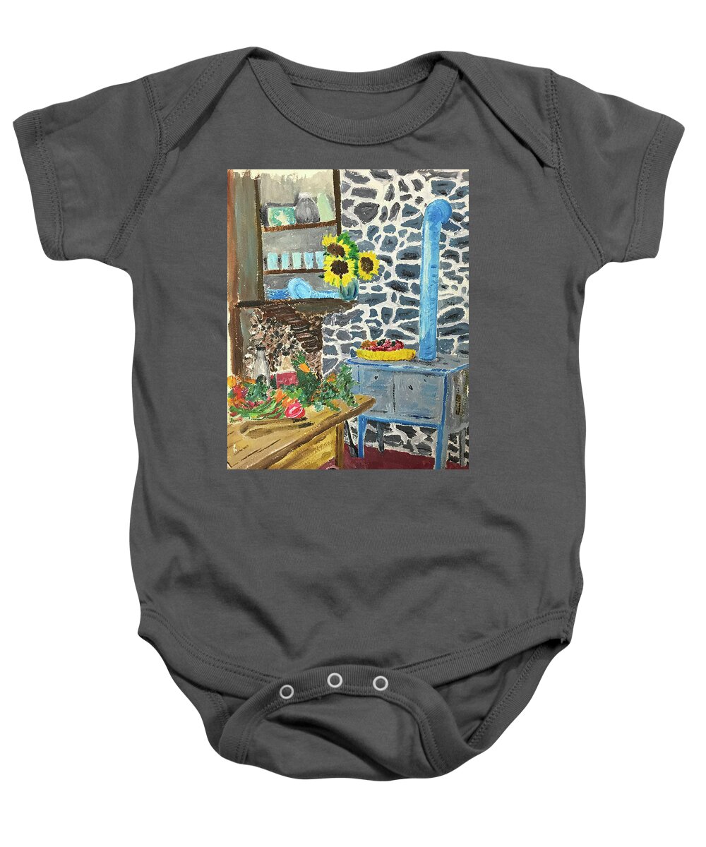  Baby Onesie featuring the painting Country Kitchen by John Macarthur