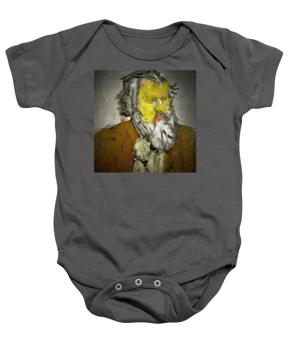 Brahms Baby Onesie featuring the drawing Cover art Brahms by Bencasso Barnesquiat