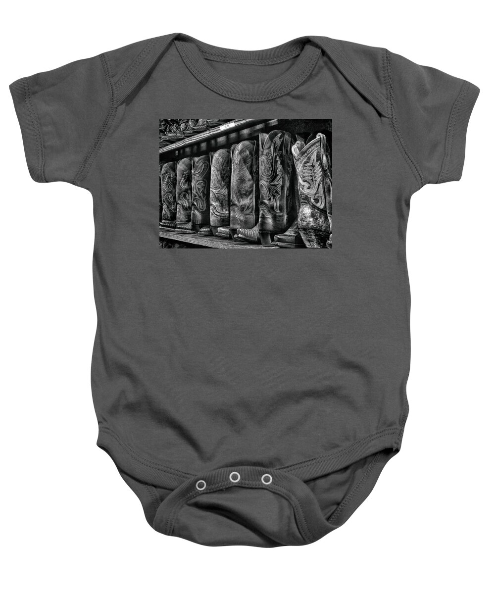 Cowboy Boots Baby Onesie featuring the photograph Cowboy Boots by Jim Signorelli