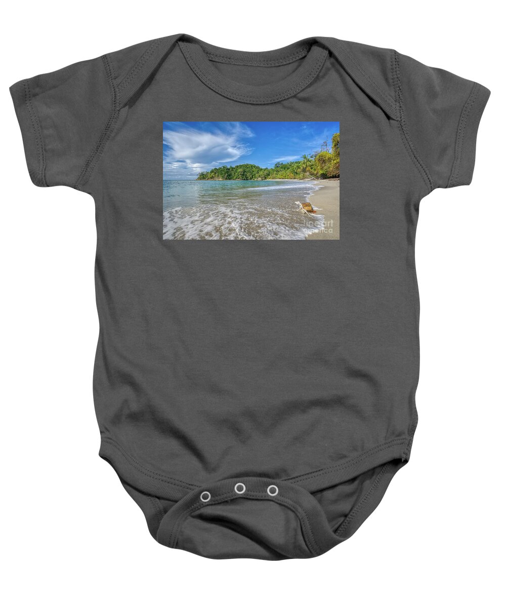 Costa Rica Baby Onesie featuring the photograph Crashing to Shore by Brian Kamprath
