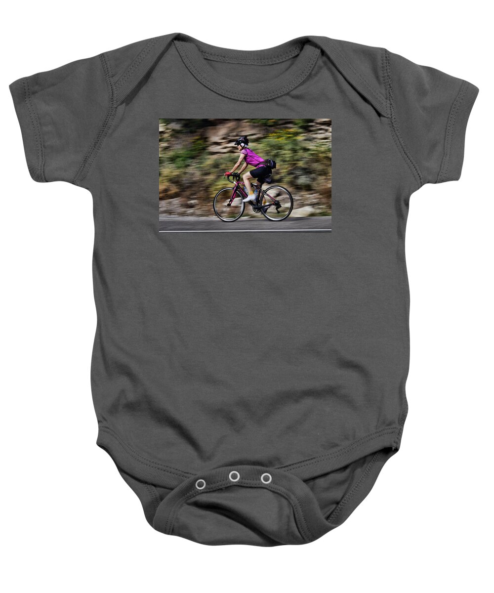 Tijeras Baby Onesie featuring the photograph Cyclist by Segura Shaw Photography