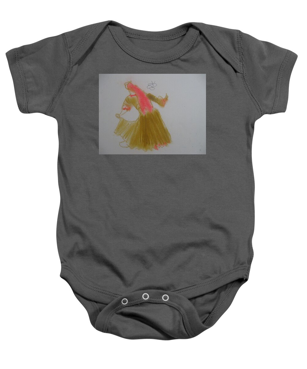  Baby Onesie featuring the drawing Dainty Emily by AJ Brown