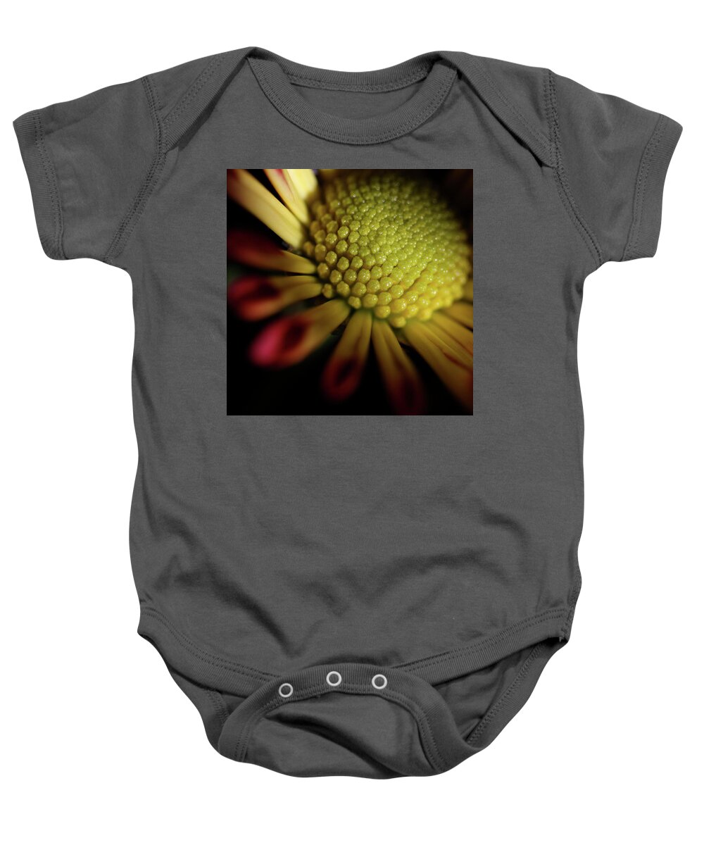 Macro Baby Onesie featuring the photograph Daisy 6043 by Julie Powell