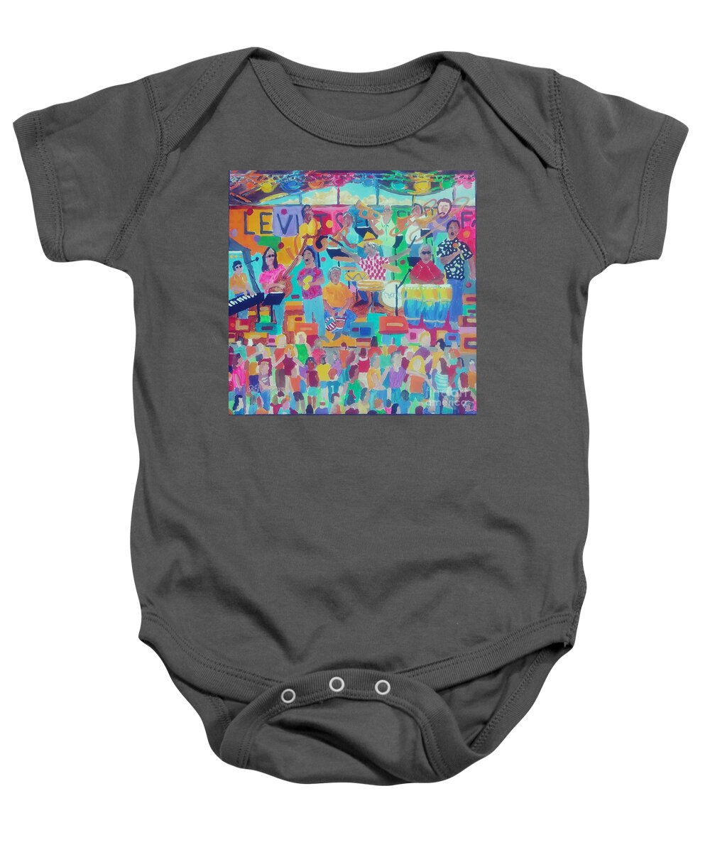 Levitt Baby Onesie featuring the painting Dance Band by Rodger Ellingson
