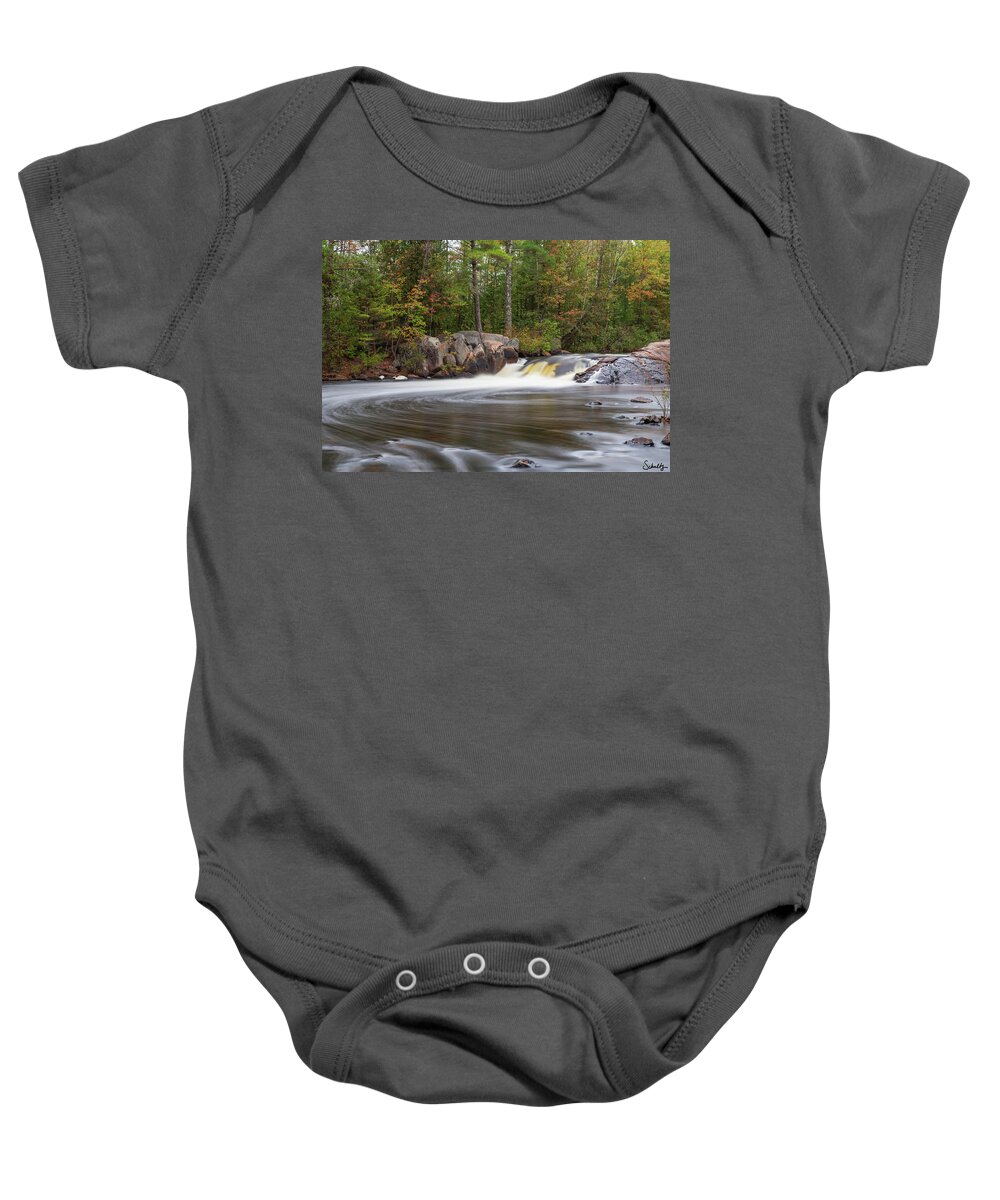 Crivitz Baby Onesie featuring the photograph Dave's Falls by Paul Schultz