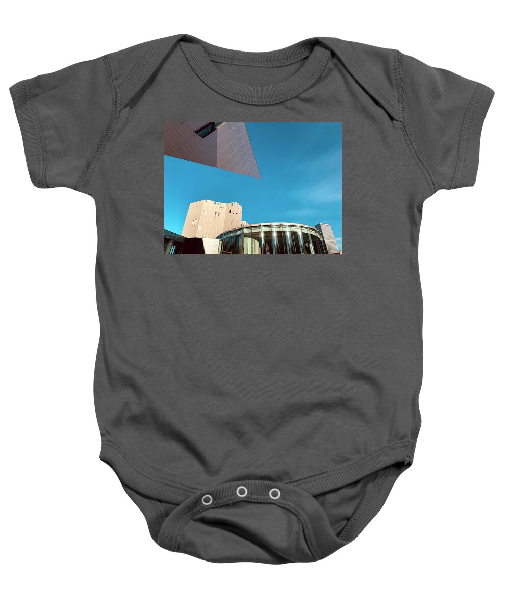 New Baby Onesie featuring the photograph Denver Art Museum x 3 by Marilyn Hunt