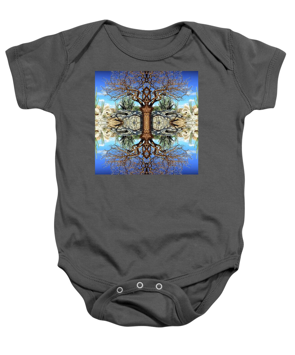 Desert Reflections Baby Onesie featuring the photograph Desert Reflections on Aruba in Square Format by Bill Swartwout