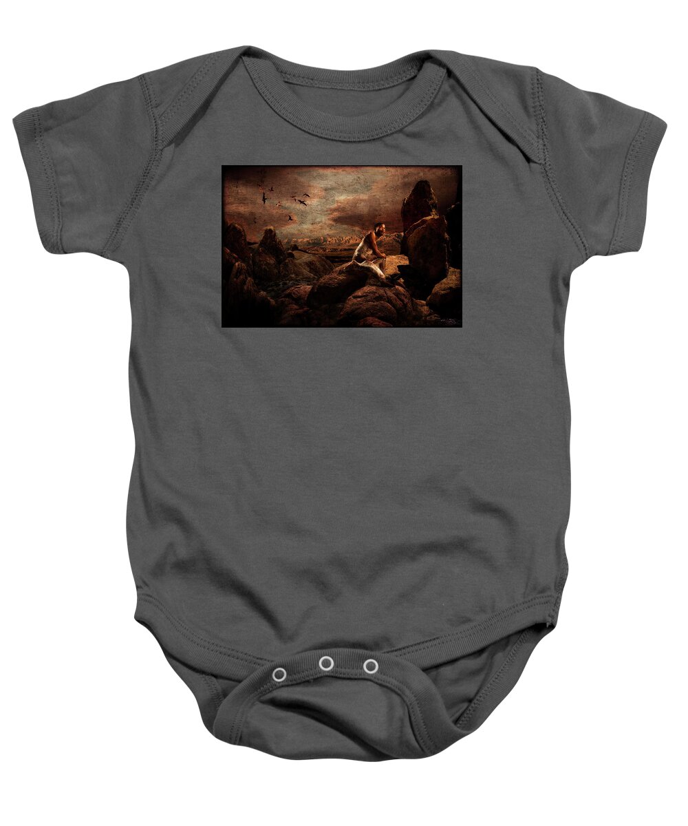 Alone Baby Onesie featuring the photograph Desi in the Hills by Mark Gomez