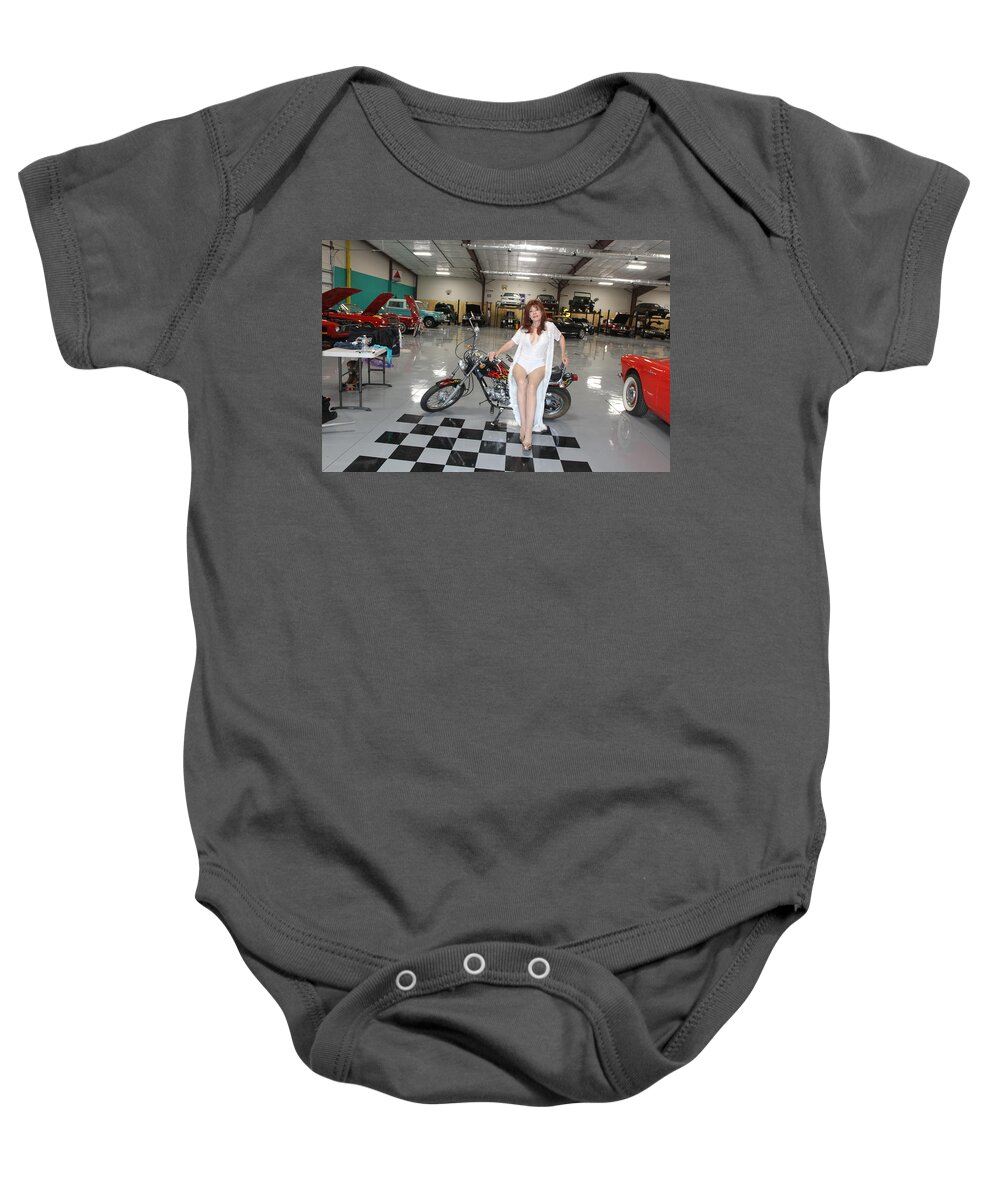 Lucky Cole Biker Speakeasy Baby Onesie featuring the photograph Desiree Knight 006 by Lucky Cole