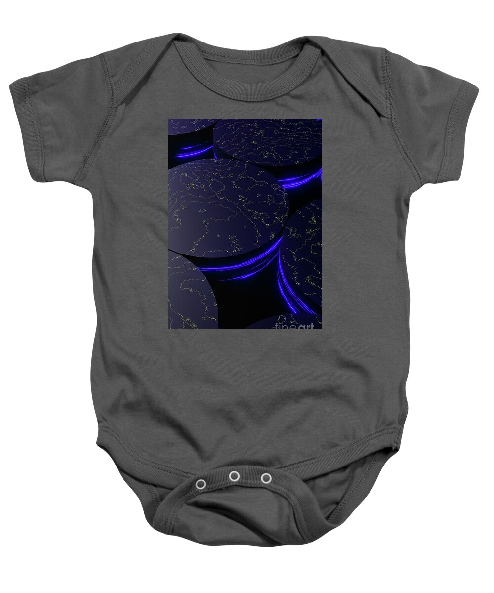 Clayton Baby Onesie featuring the photograph Digital Glow 002 by Clayton Bastiani
