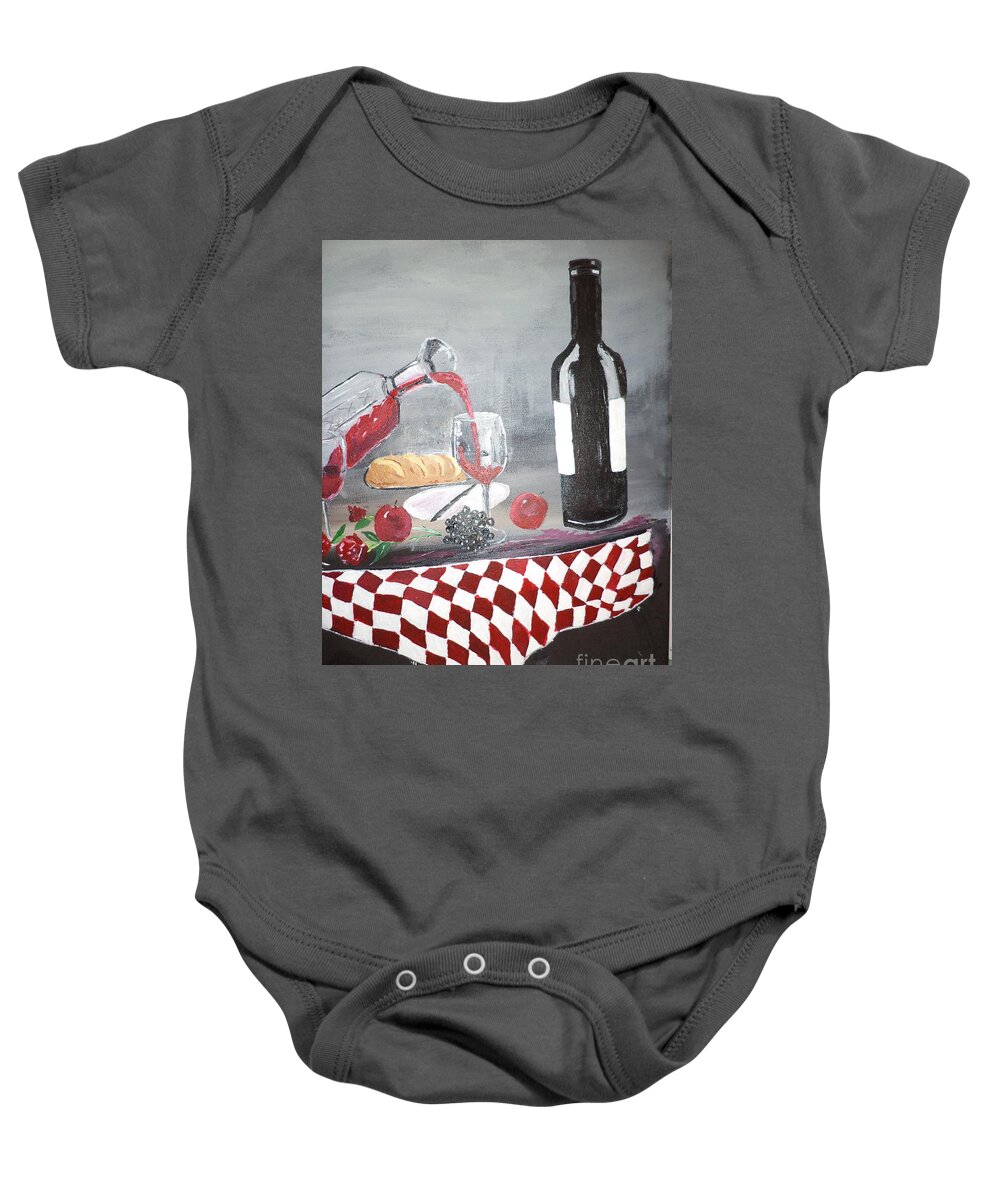 Donnsart1 Baby Onesie featuring the painting Dinner For Two Painting # 237 by Donald Northup