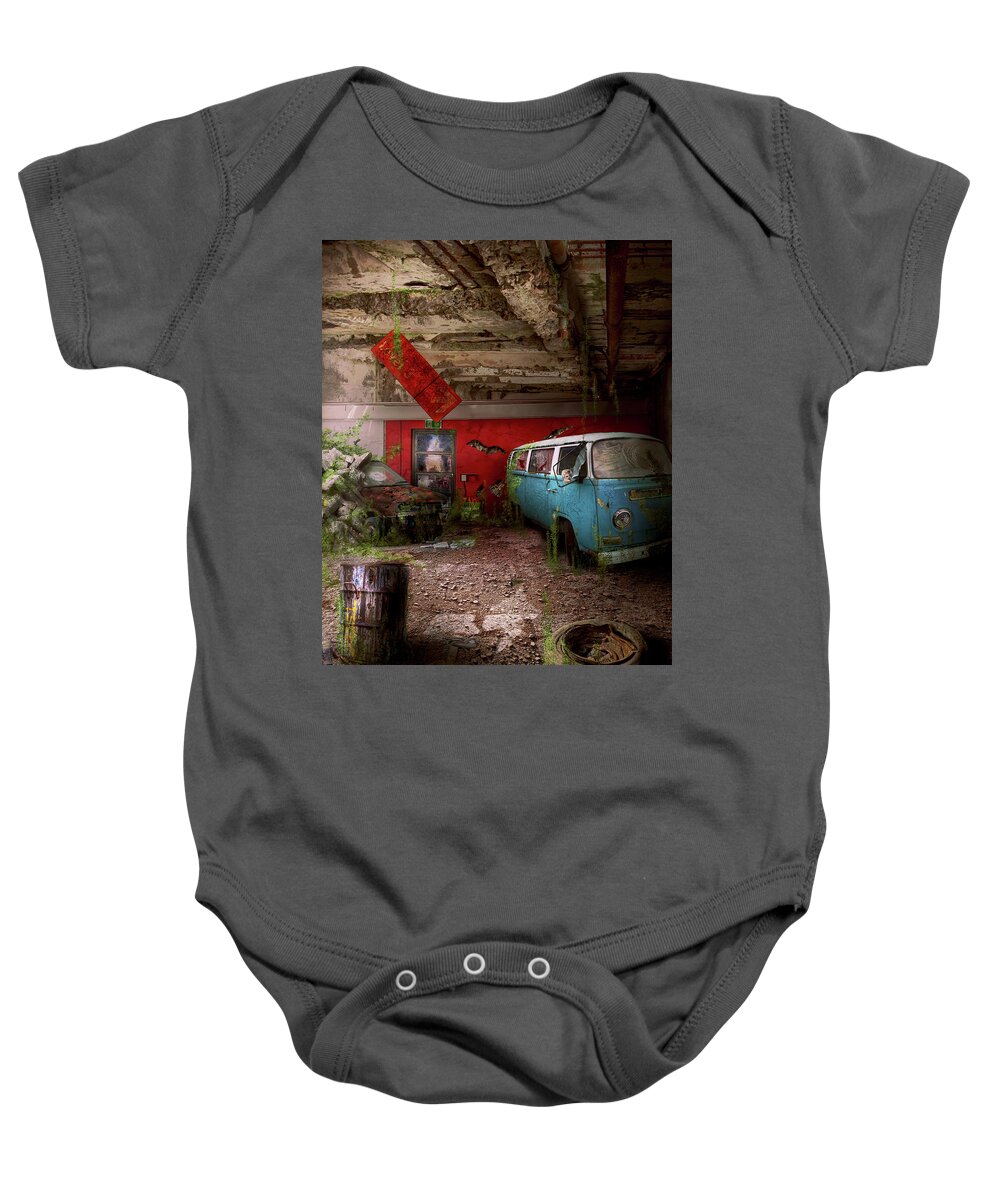 Blast Baby Onesie featuring the photograph Disaster - Survival skills tested by Mike Savad