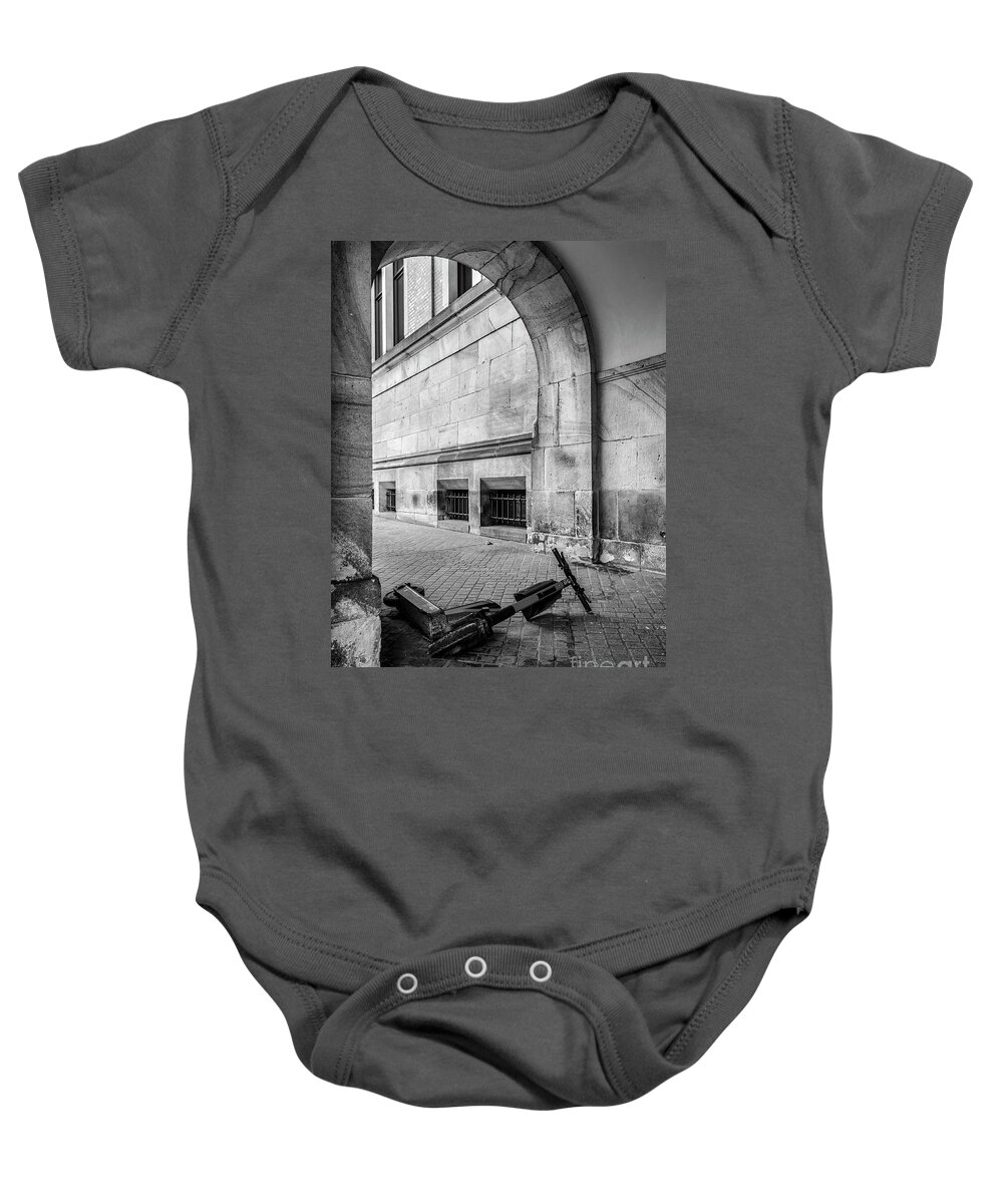 Scooter Baby Onesie featuring the photograph Discarded Ride by Daniel M Walsh