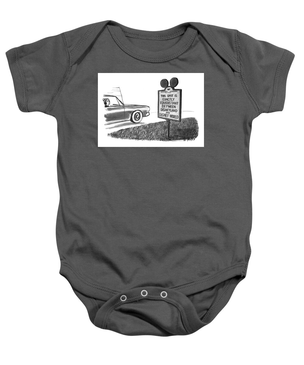Captionless Baby Onesie featuring the drawing Disneyland and Disney World by Warren Miller