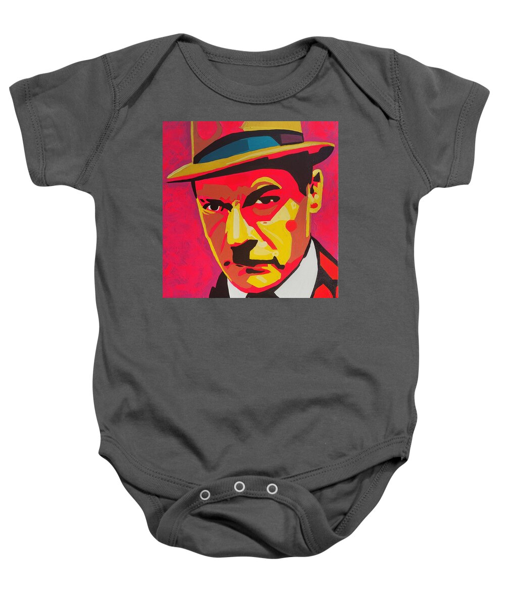 Baby Onesie featuring the painting Vinny Mean Mugs. by Emanuel Alvarez Valencia