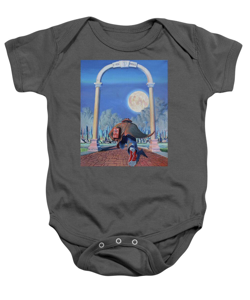Pandemic Baby Onesie featuring the painting Don't be Late by Michael Goguen