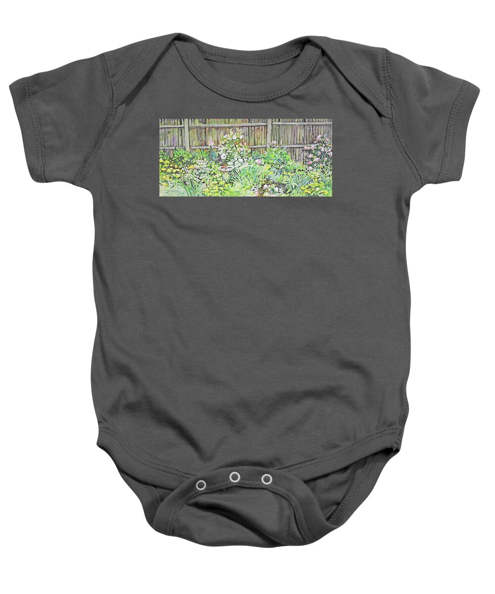 Paintings Baby Onesie featuring the painting Dotties Garden by P Anthony Visco