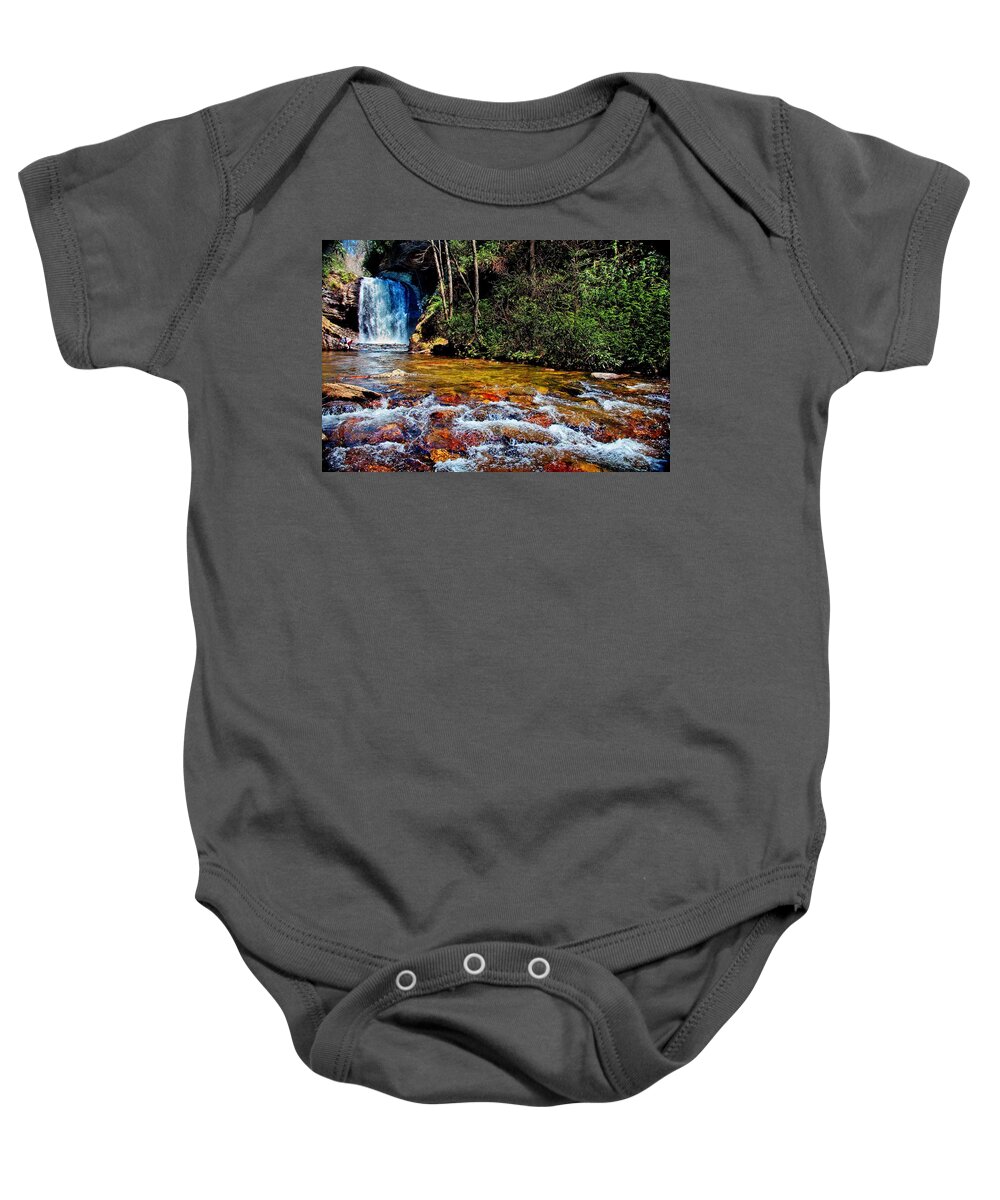 Waterfall Baby Onesie featuring the photograph Down By the River by Allen Nice-Webb