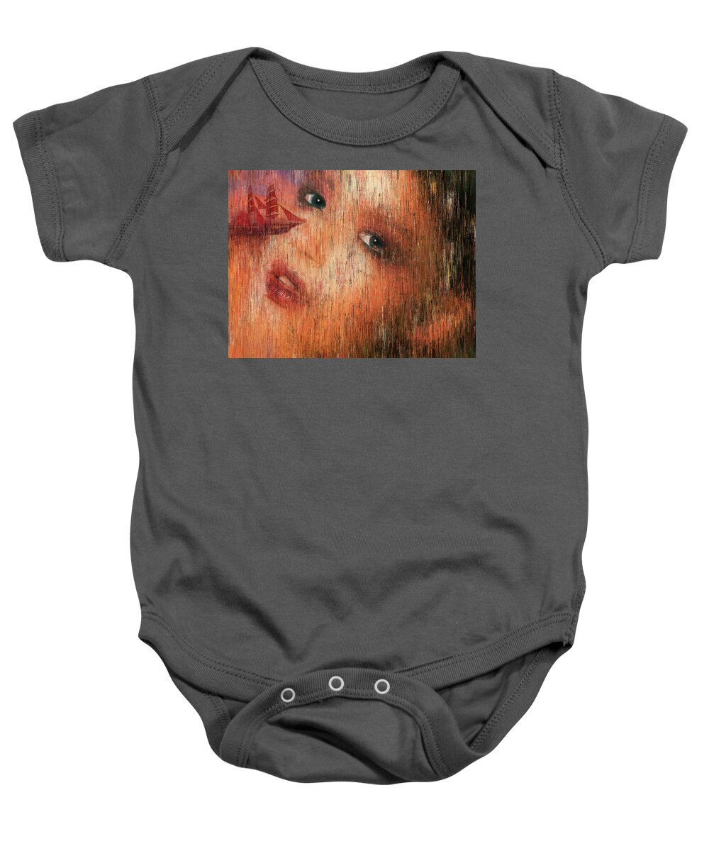 Portrait Baby Onesie featuring the painting Dreams 2 by Alex Mir