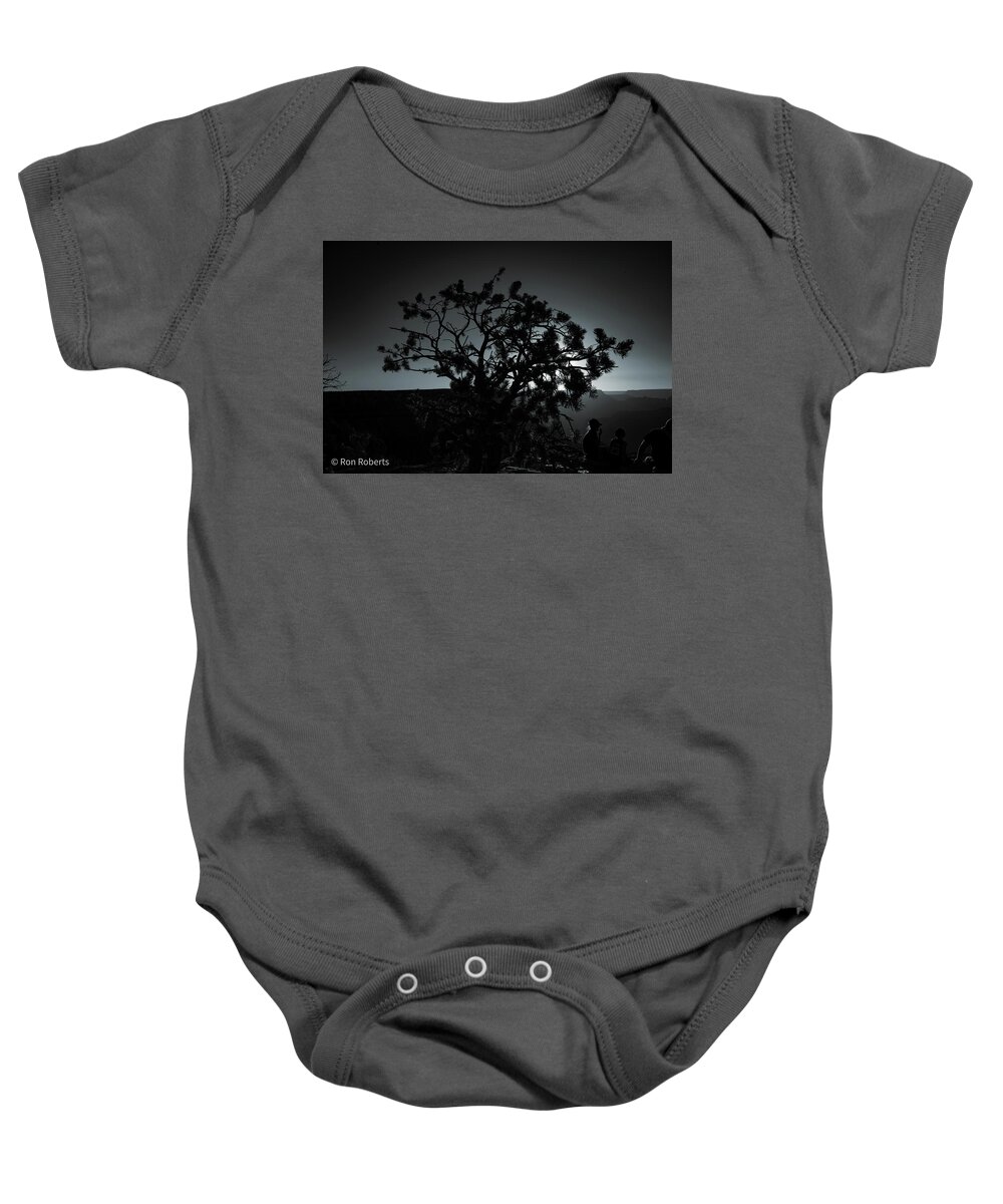 Black And White Photograph Baby Onesie featuring the photograph Sunset Grand Canyon by Ron Roberts