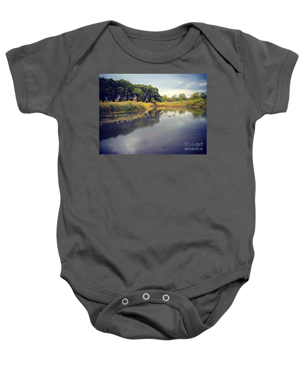 Nature Baby Onesie featuring the photograph Ducks In The Water Wetlands by Frank J Casella