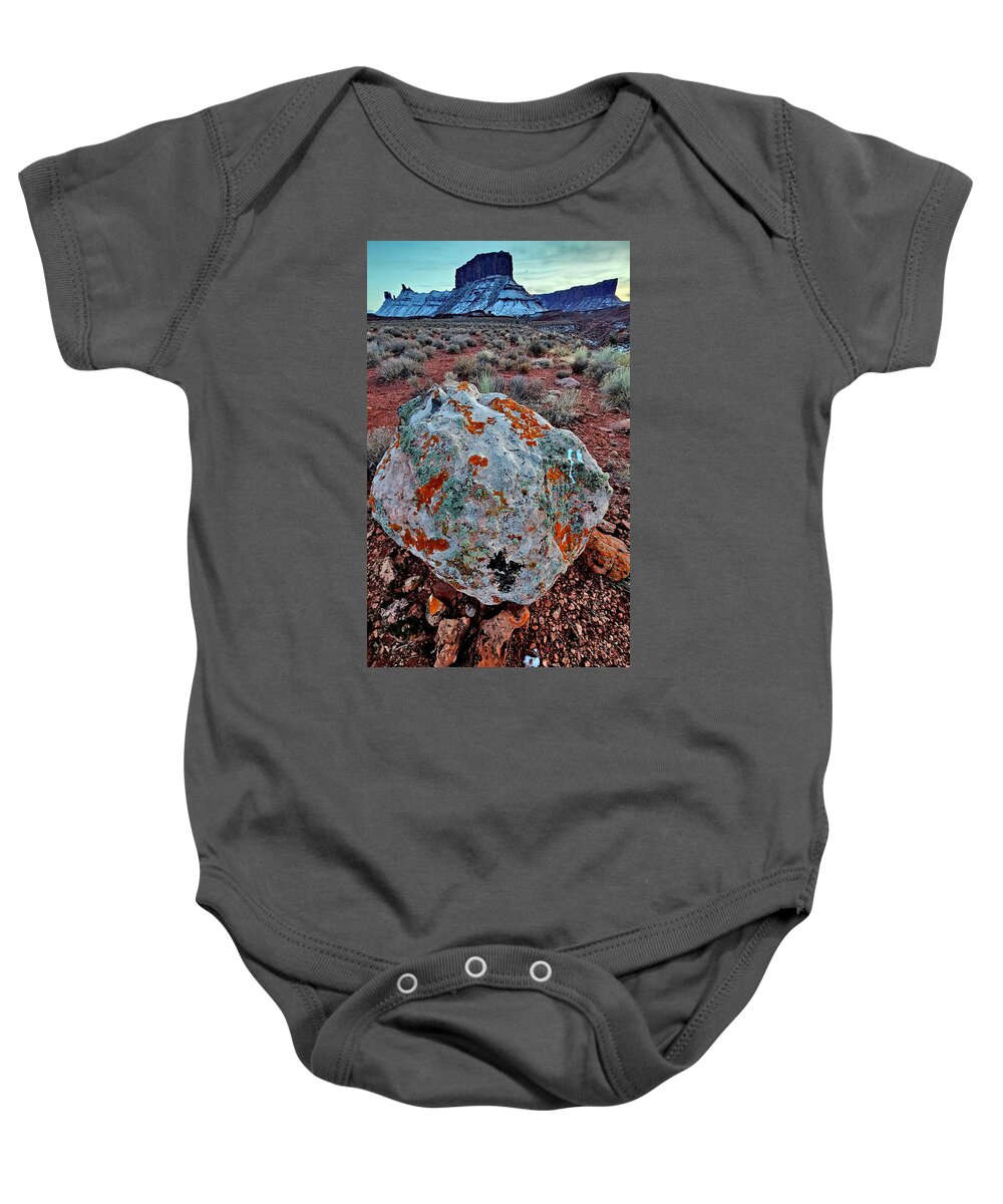 Castle Valley Baby Onesie featuring the photograph Dusk Comes to Castle Valley by Ray Mathis