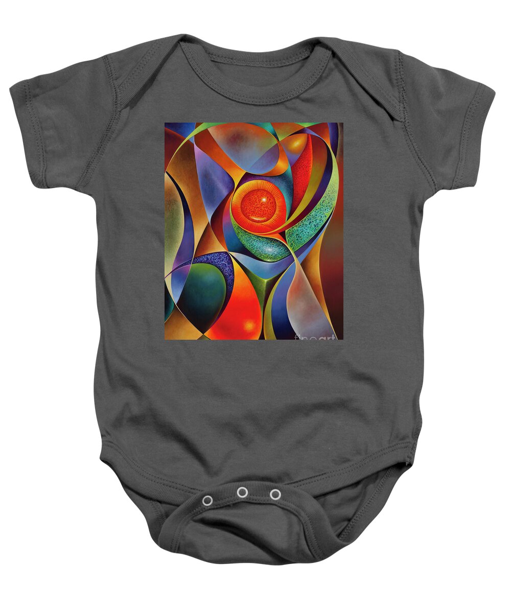 Chalice Baby Onesie featuring the painting Dynamic Series #28 by Ricardo Chavez-Mendez