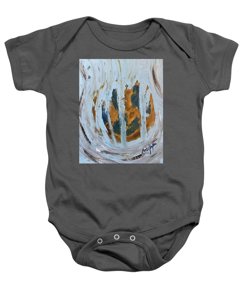 Earth Baby Onesie featuring the painting Earth Finally in Light by Medge Jaspan