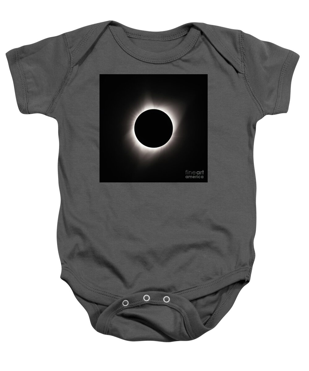 Astrophotography Baby Onesie featuring the photograph Eclipse Totality through a Solar Filter by Nancy Gleason