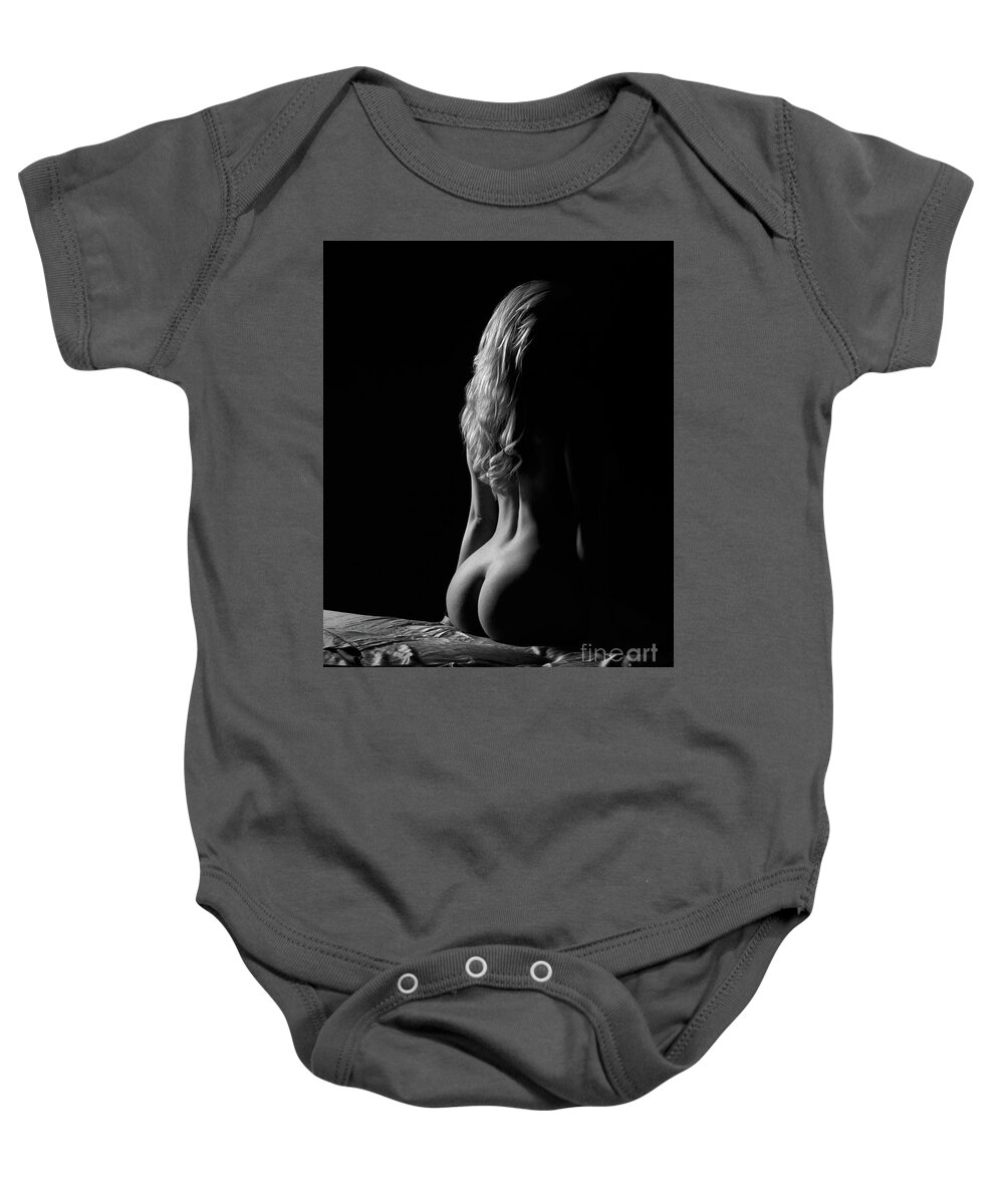 Nude Baby Onesie featuring the photograph Edge of the Bed by David Naman