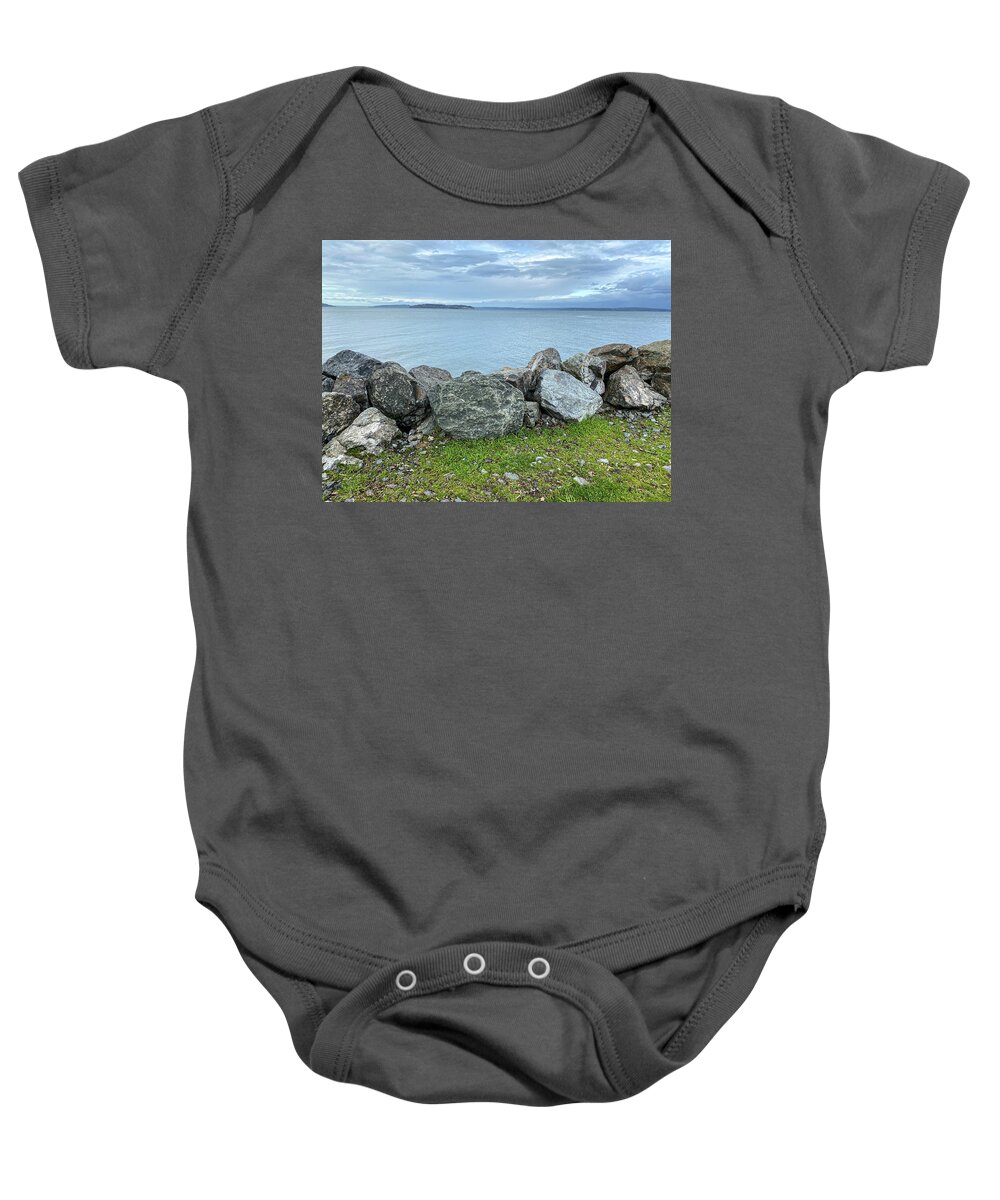 Park Baby Onesie featuring the photograph Edgewater beach park by Anamar Pictures