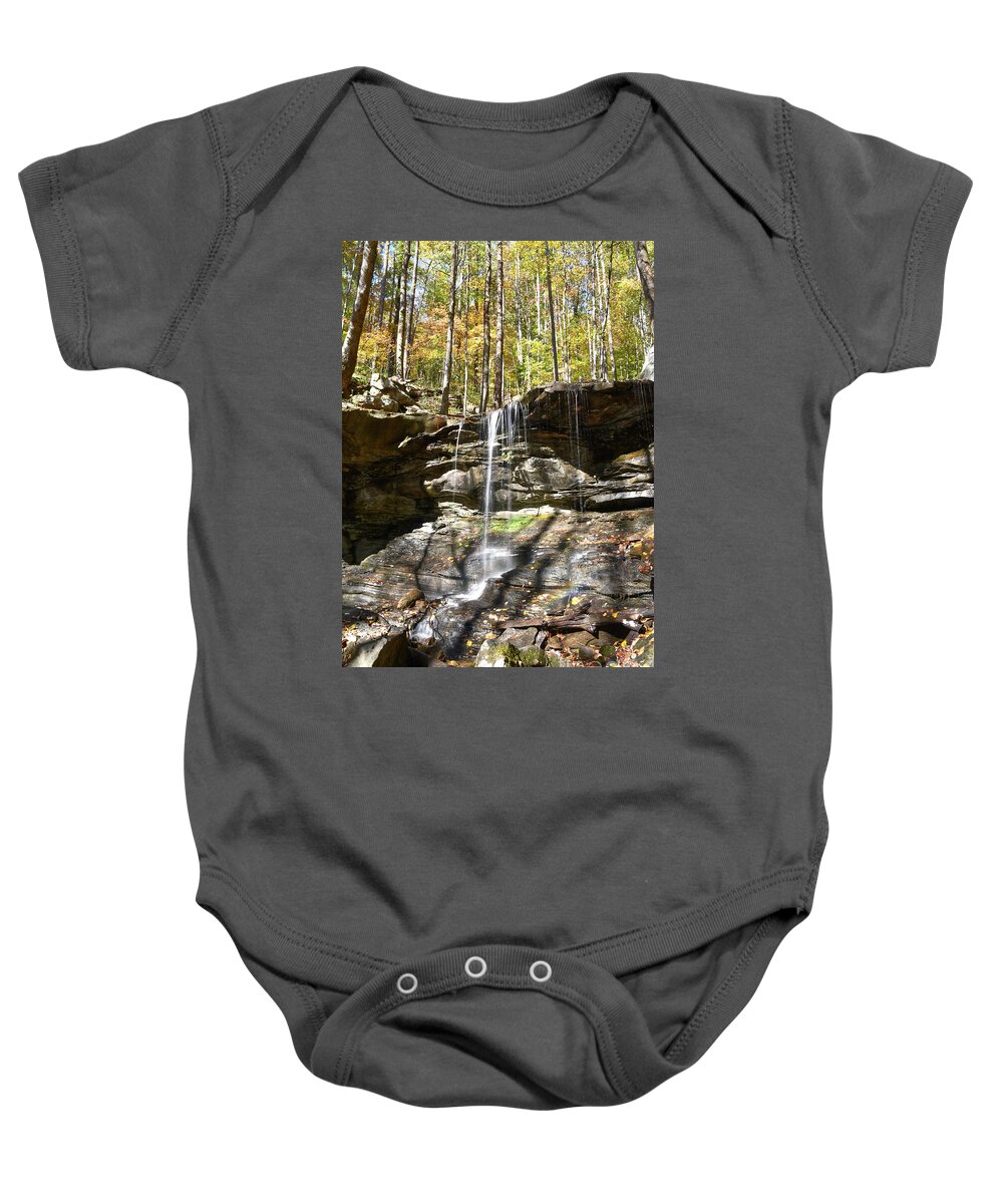 Emory Gap Falls Baby Onesie featuring the photograph Emory Gap Falls 11 by Phil Perkins