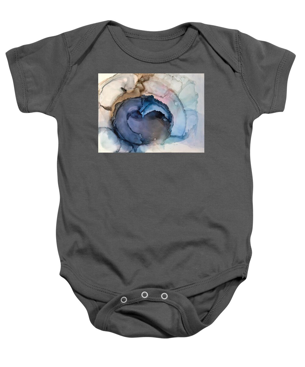 Blue Baby Onesie featuring the painting Emptiness by Eric Fischer