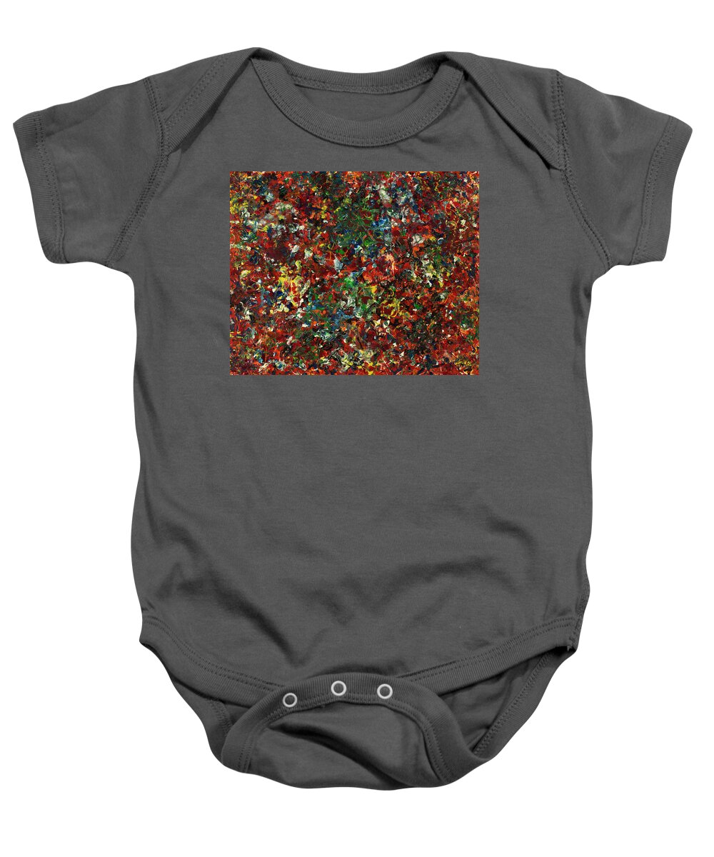Abstract Baby Onesie featuring the painting Enamel 1 by James W Johnson